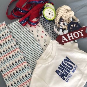 Ahoy it’s a boy/Nautical diaper cake accessories.